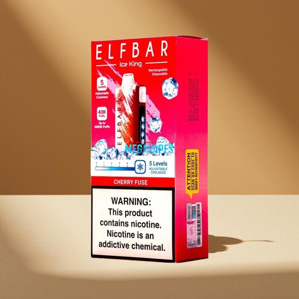 Elf Bar Ice King 40000 Puffs Rechargeable Adjustable Cooling Disposable Vape Cherry Fuse - Image 2