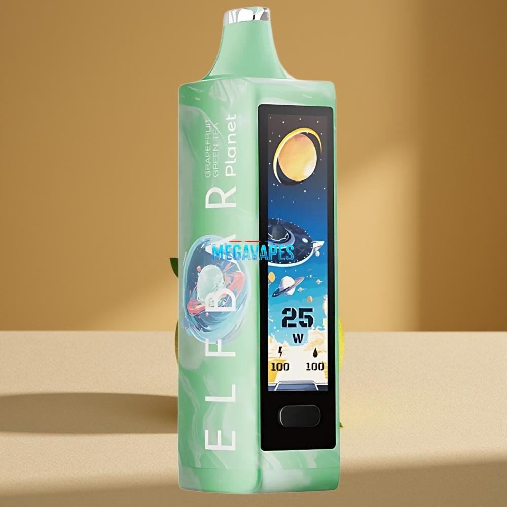 Elf Bar Planet 25K Puffs Rechargeable Disposable Vape Grapefruit Green Tea 50mg