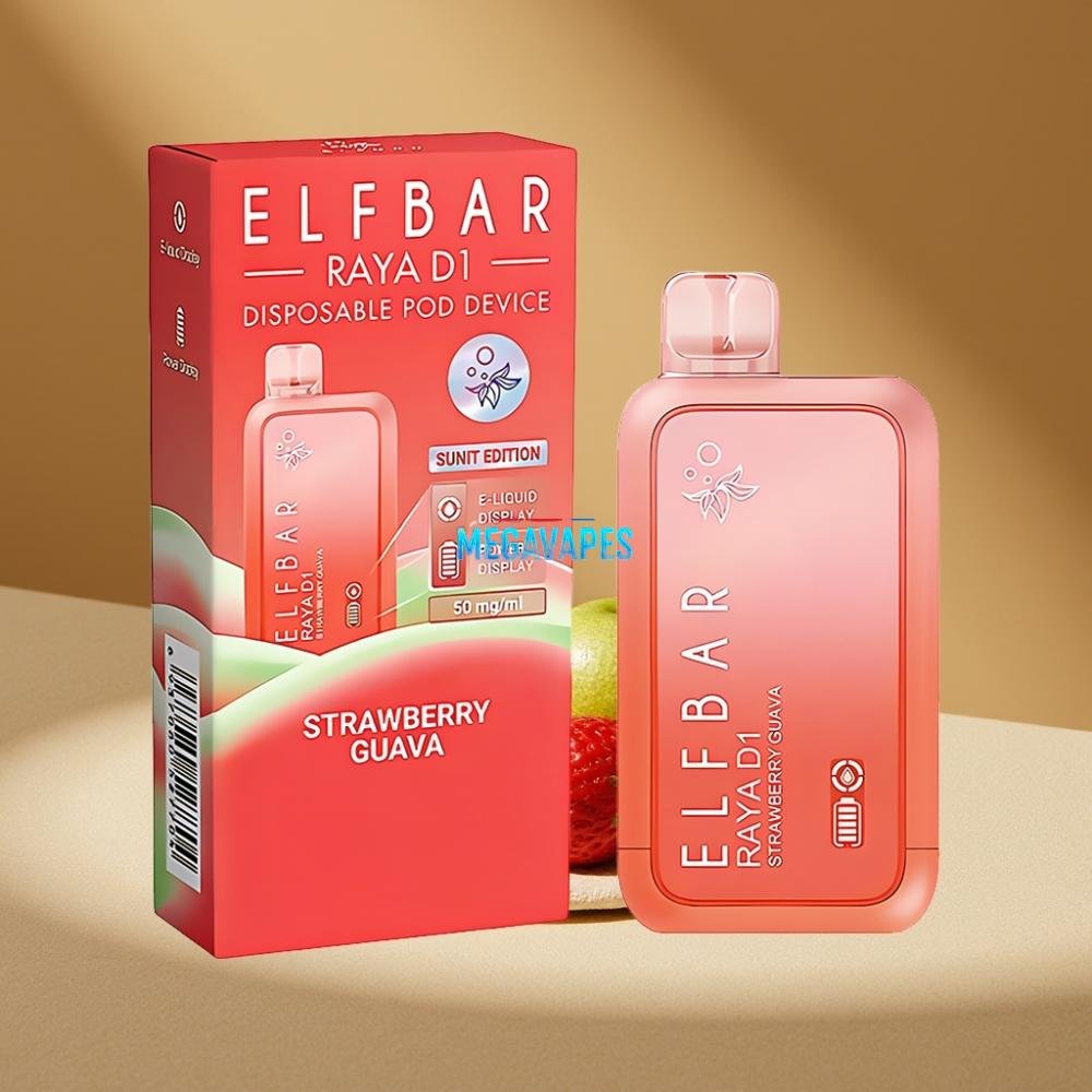 Elf Bar Raya D1 13000 Puffs 18ml Strawberry Guava Disposable Vape - Image 2