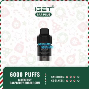 IGET BAR PLUS POD ONLY – BLUEBERRY RASPBERRY BUBBLE GUM